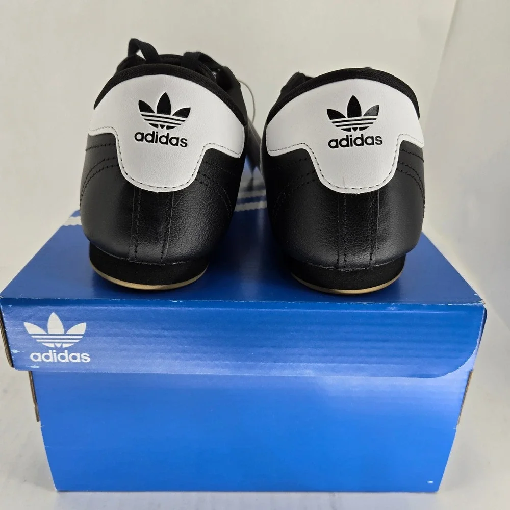 Adidas Taekwondo LA Black White Gum Leather Sneakers JR6807 Mens 7 Womens 8